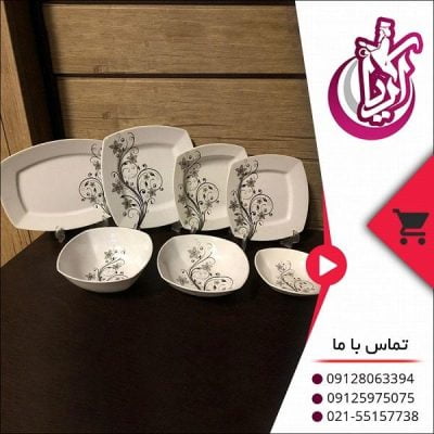 فروش سرویس ملامین چهار گوش طرح آرکوپال