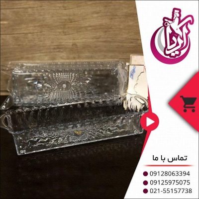 فروش جا قاشقی کریستال نگین شفاف