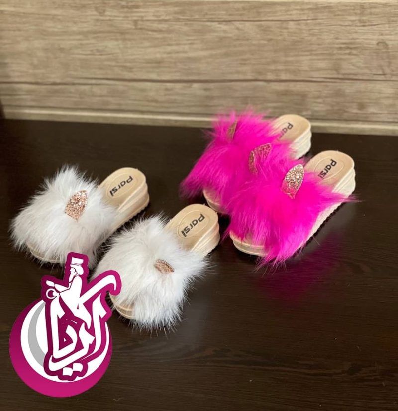 sale-girls-slippers-with-cat-design-fur-pic1